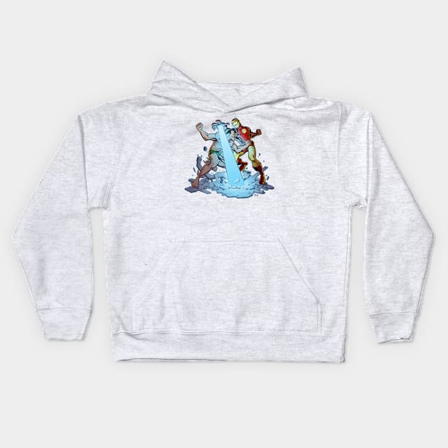 Savage vs. Invincible Kids Hoodie by TomMcWeeney